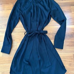 Quince Black Long Sleeve Silk Dress NWOT